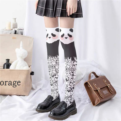 Cute Panda Pattern Print Lolita Stockings