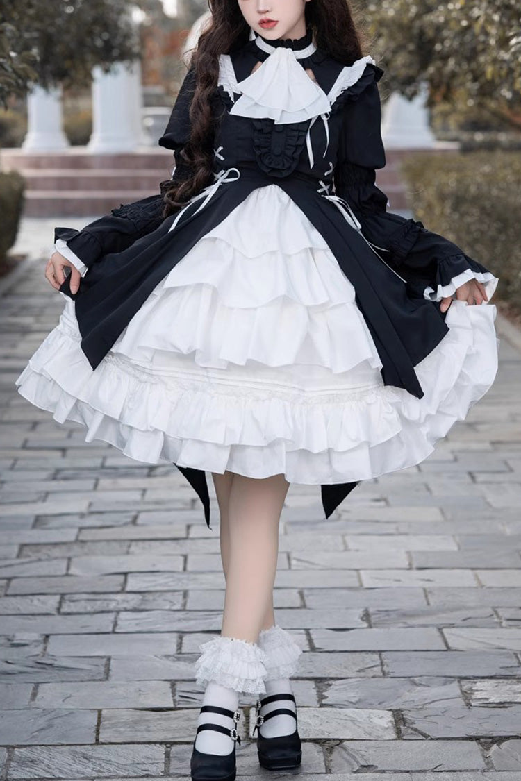 Noir Twilight Sorceress Cardigan Gown with Detachable Sleeves - Dark Lolita