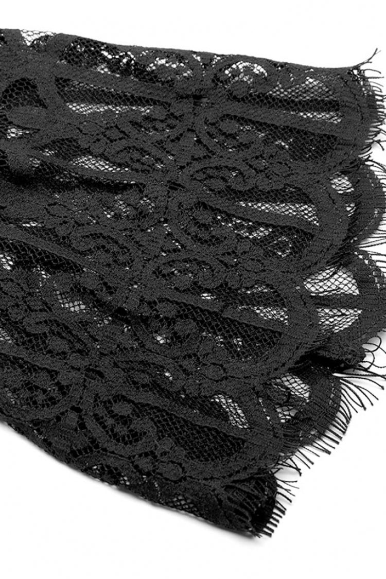 Sable Pendant Hollow Lace-Up Gothic Blouse for Women
