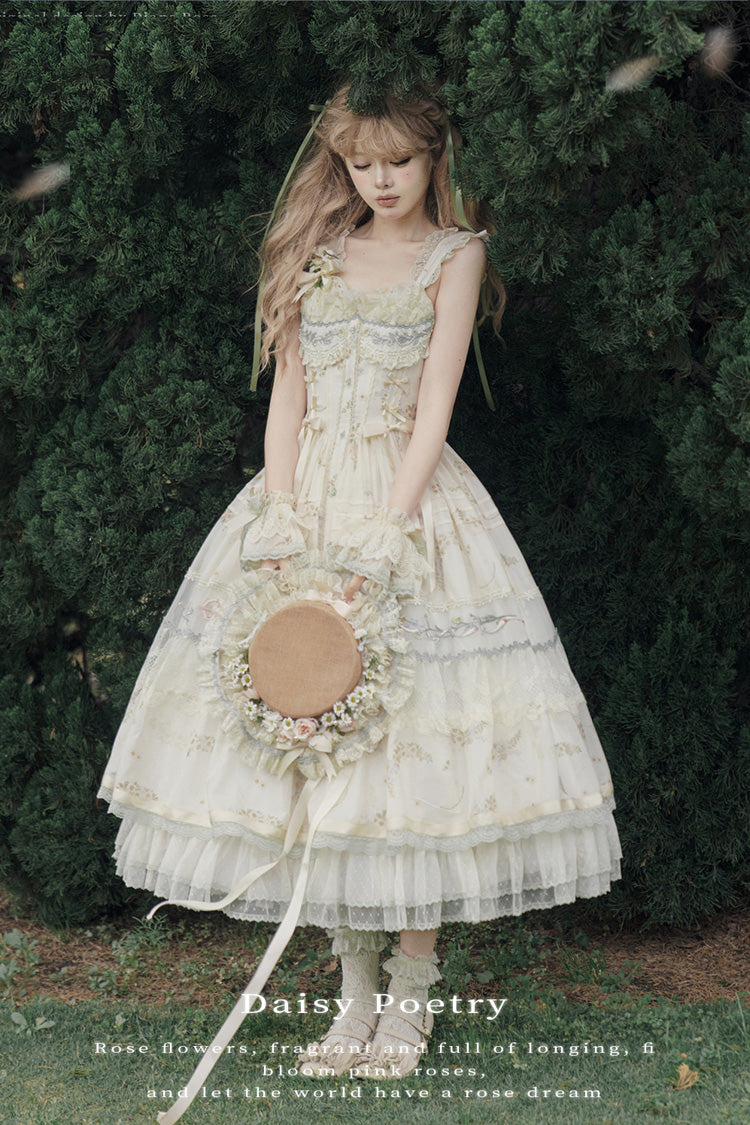 Princess Lolita JSK Dress with Lace and Embroidery