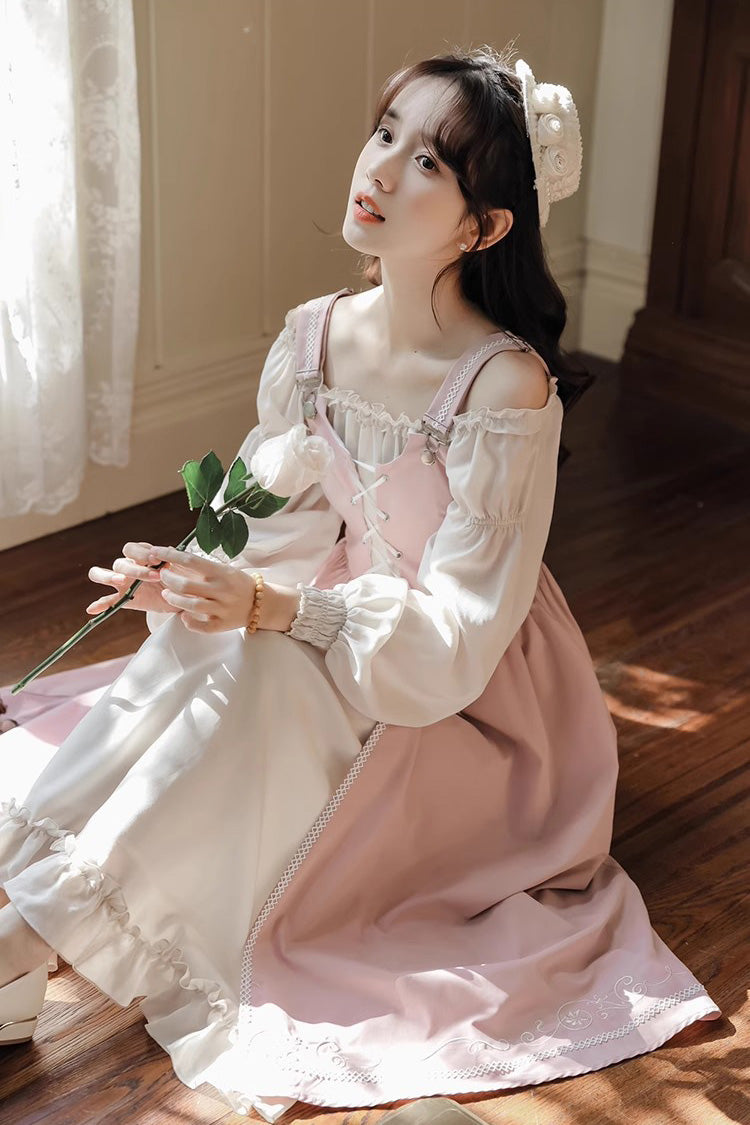 Pink Two Piece Set with Long Sleeves - Elegant Lolita