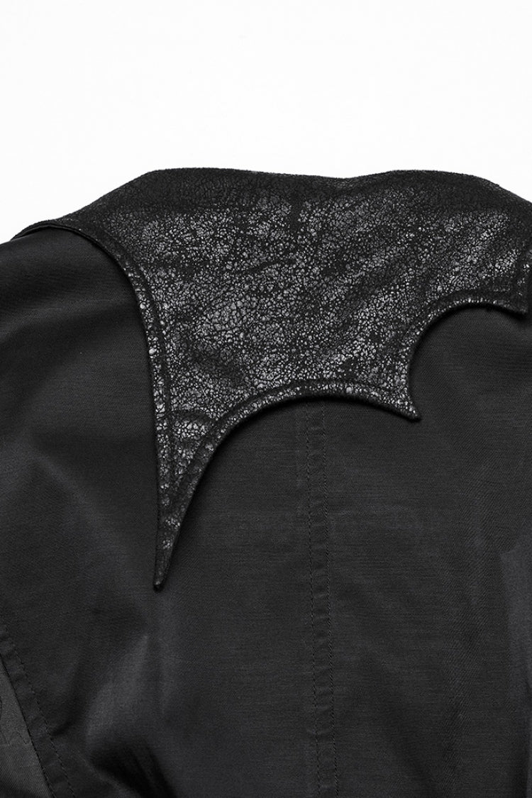Women's Gothic Vest with Bat Collar, Sleeveless and Asymmetric Cut