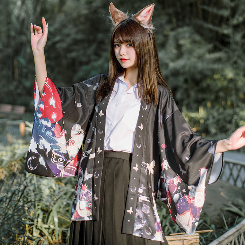 Vintage Anime Loose Cardigan Kimono Outerwear