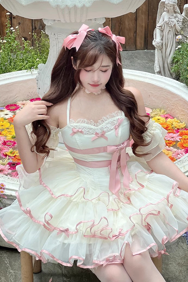 Ballerina Princess Tiered Dress with Bow & Fluffy Silhouette