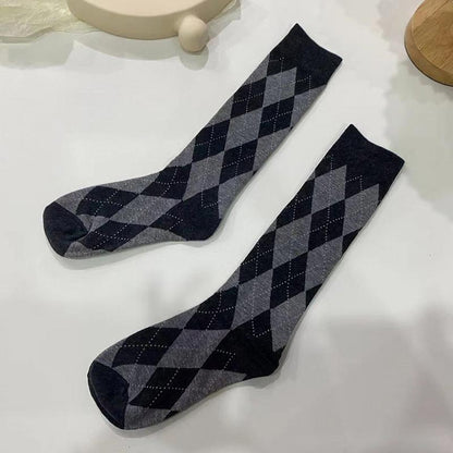 Kawaii Rhombus Pattern Print Socks