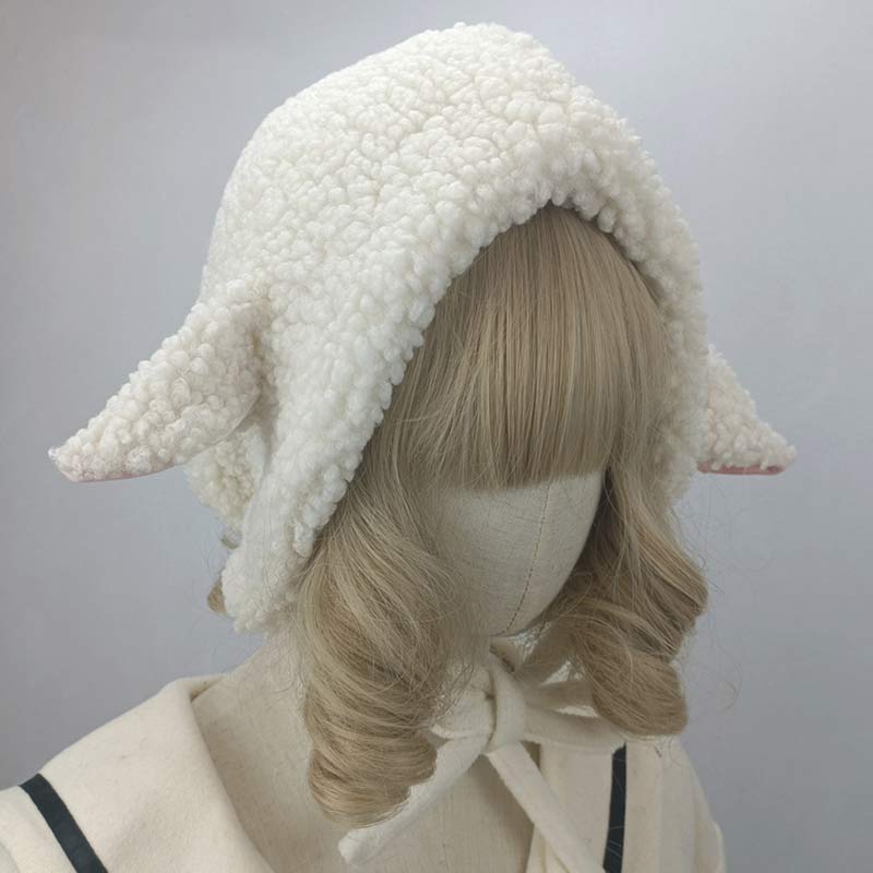 Cute Sheep Ears Lace Lolita Hat Warm