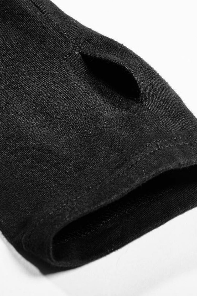 Men's Gothic Hooded Sweater with Ripped Details