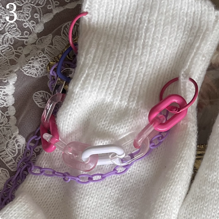 Leg /Lace Cut-out Chain Stockings/Leg Warmers White Design Overknee