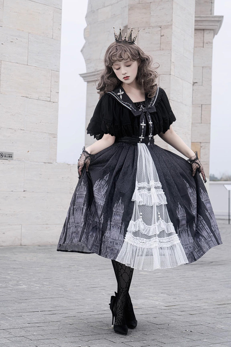 Sleeveless Print Lace Gothic Vintage Princess Lolita Jsk Dress