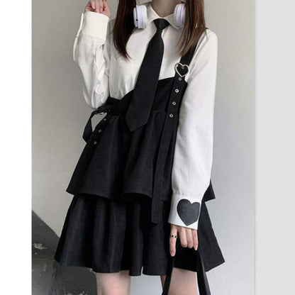 Cute Loose JK Overalls Skirt