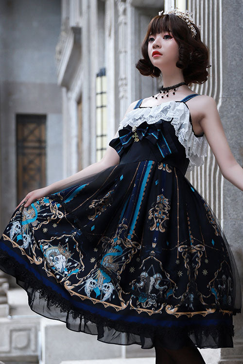Gothic Lace Ruffle Square Collar Lolita JSK Dress
