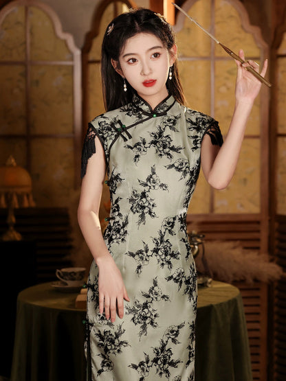 Green Beauty Floral Cheongsam