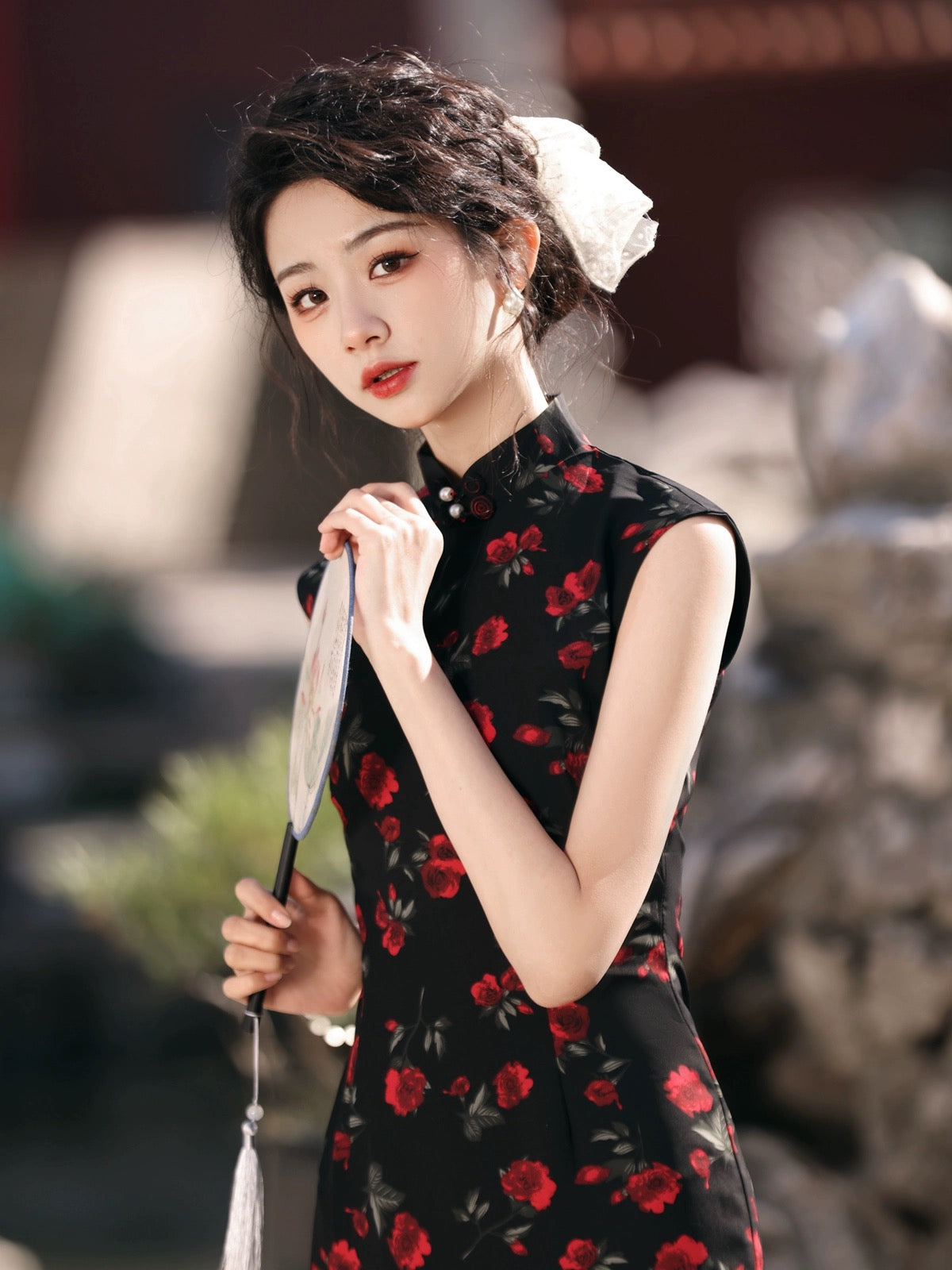 Cherry Roses Elegance Cheongsam