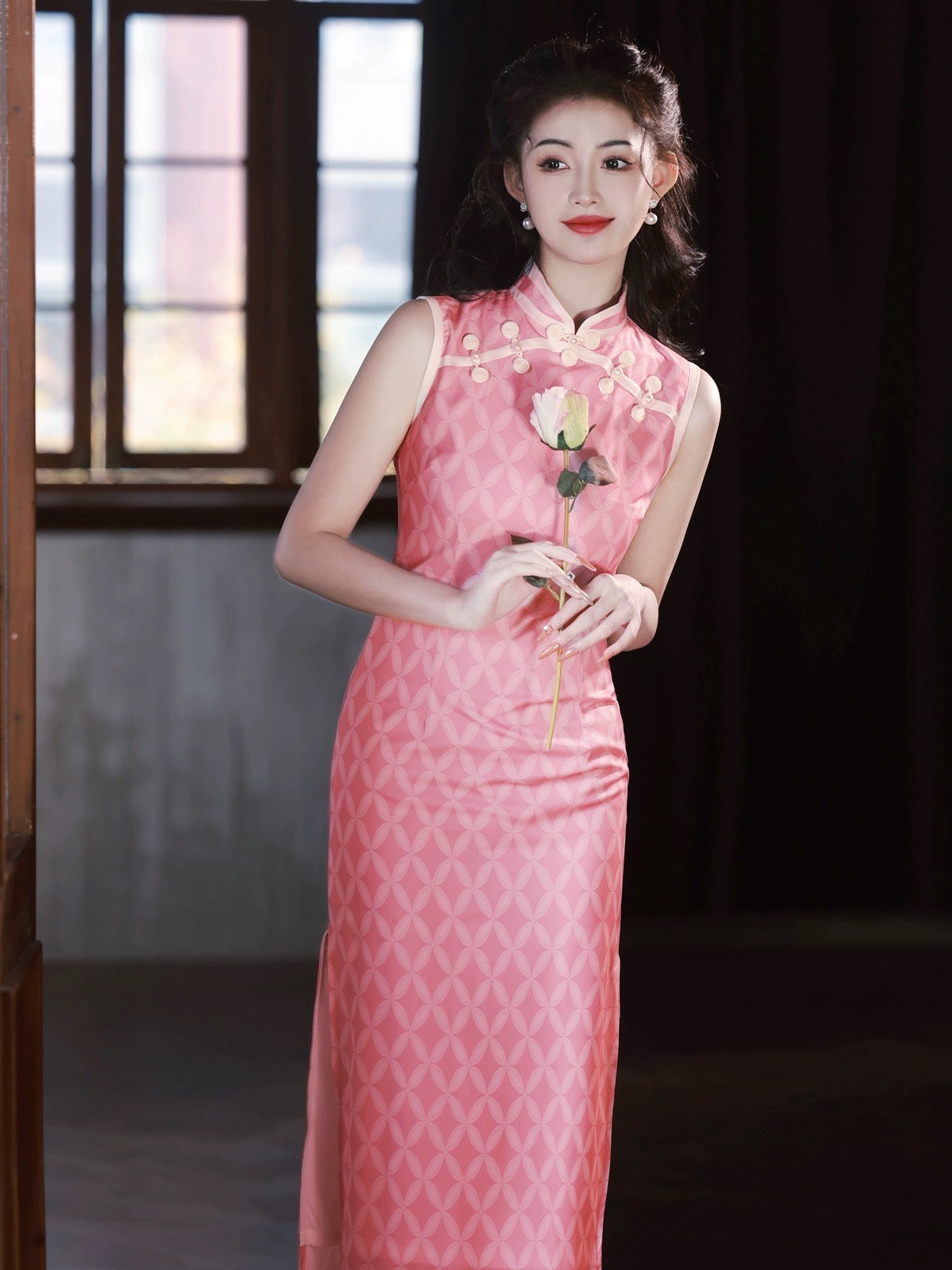 Pink Elegant Cheongsam