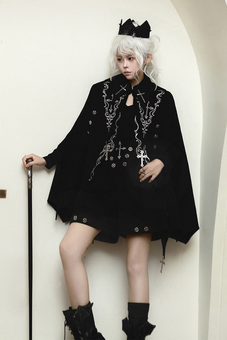 Embroidered Ouji Cloak and Shorts Set for Gothic Style