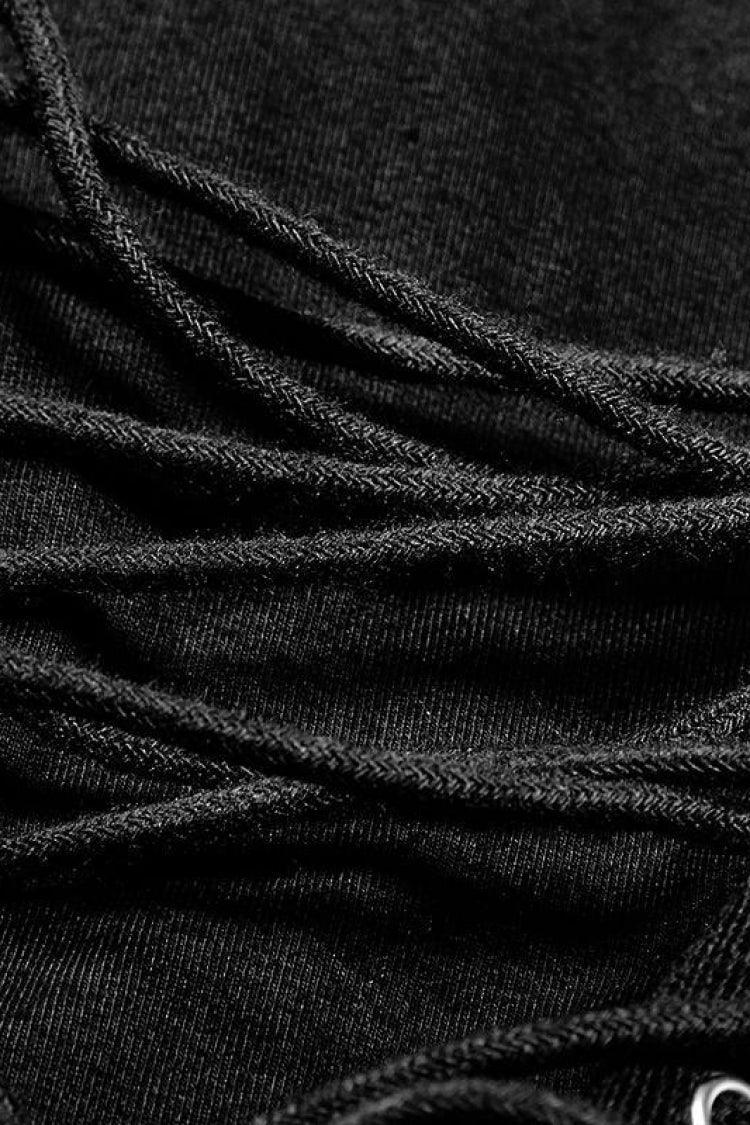 Men's Gothic Hooded Sweater with Ripped Details