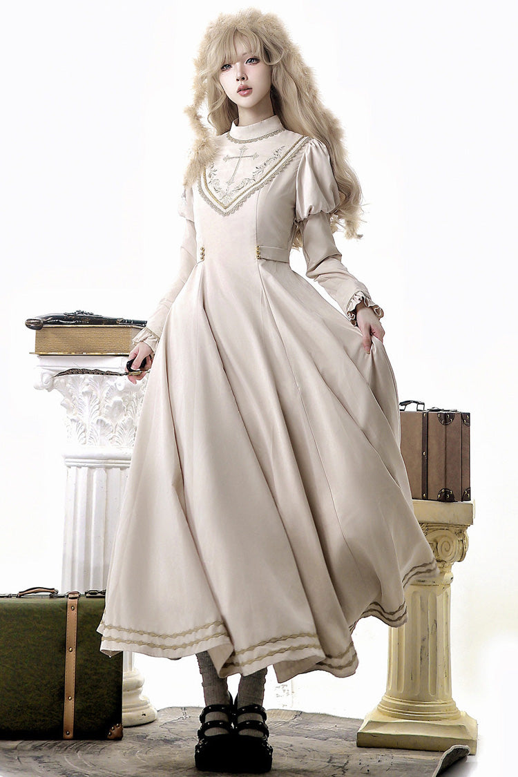 Crimson Royal Coronation Embroidered Luxurious European Court Lolita Dress with Cape Set