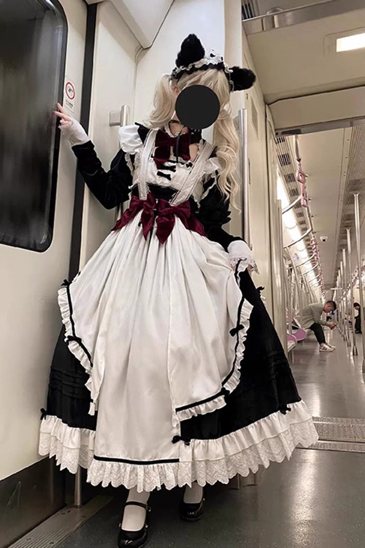 Gothic Princess Apron Dress with Ruffled JSK Set
