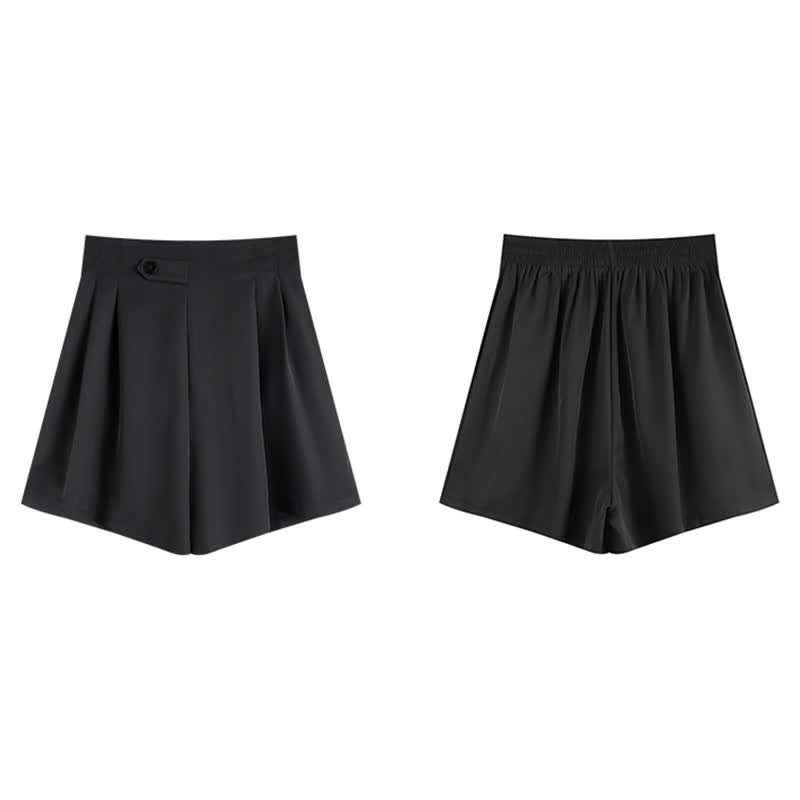 Chic High Waist Buttons Shorts