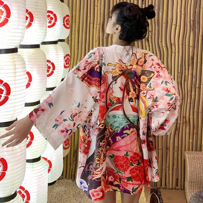 Anime Girl Vintage Kimono Outerwear