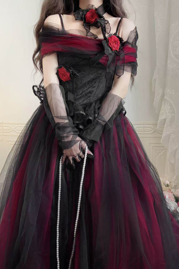 Off Shoulder Ruffled Gothic Lolita Dress