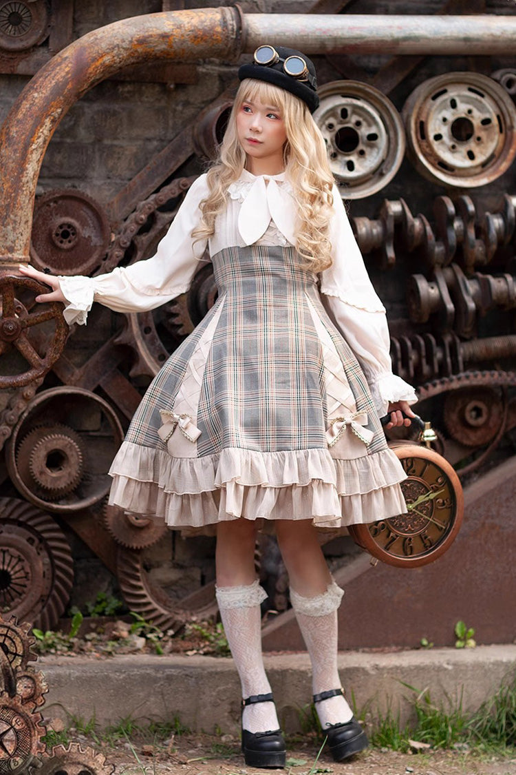 Multi-Color Classic Lolita Dress with Bowknot and Ruffled Sleeveless