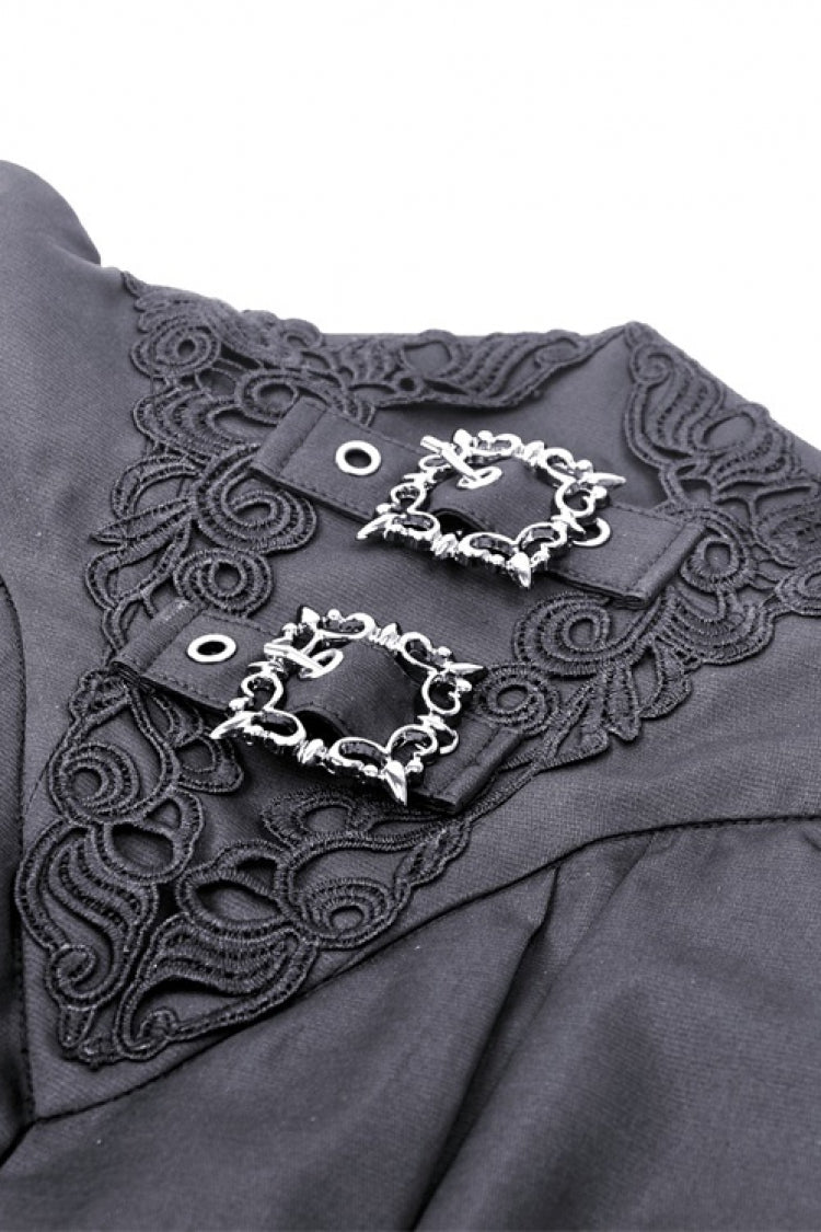 High-Waisted Pleated Gothic Long Skirt for Women