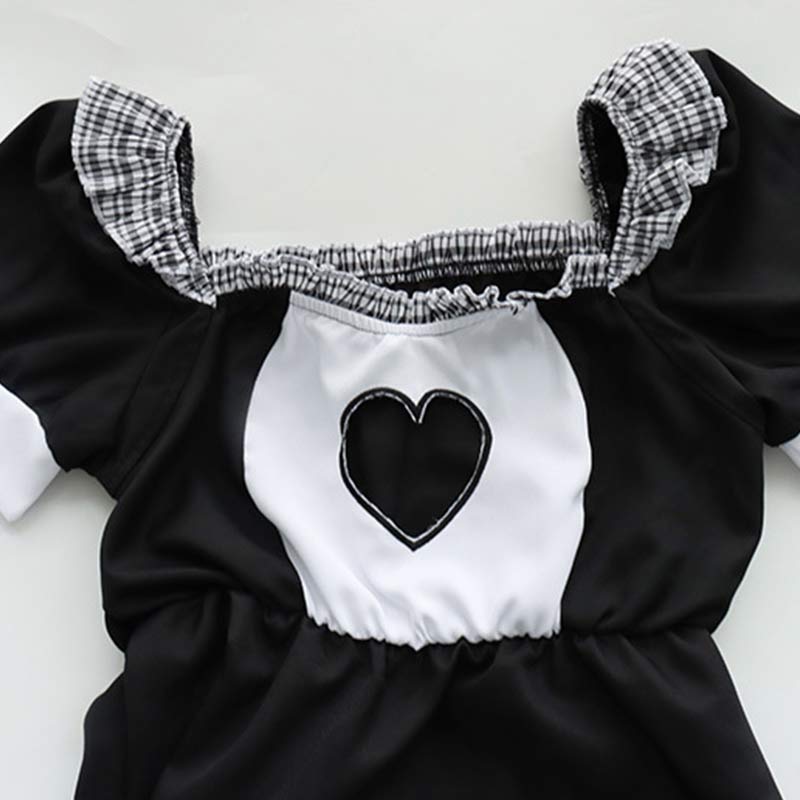 Love Heart Hollow Maid Lingerie Set