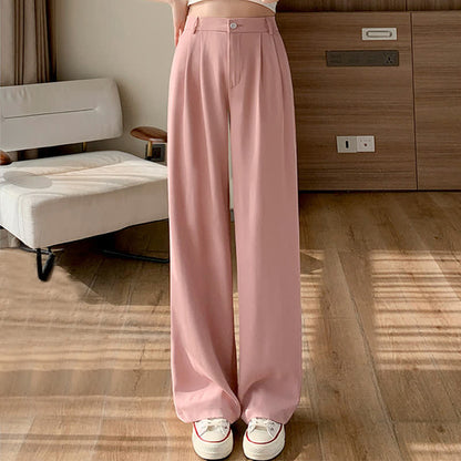 Pure Color Wide Leg Drape Suit Pants