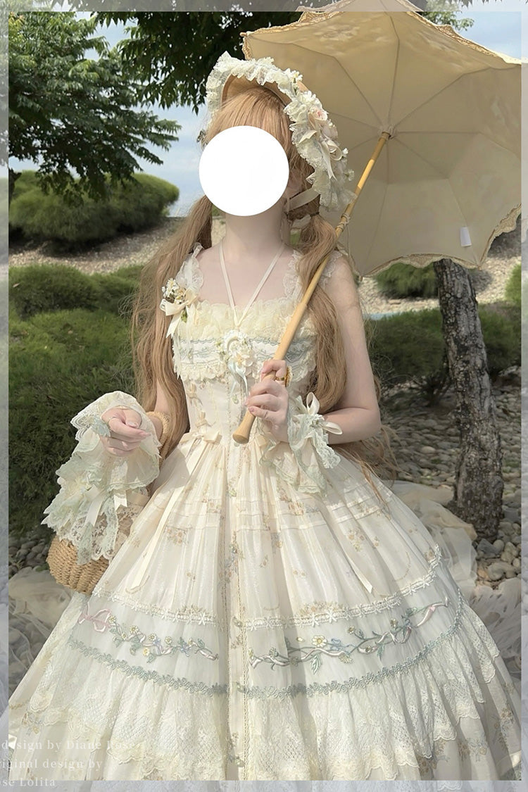 Princess Lolita JSK Dress with Lace and Embroidery