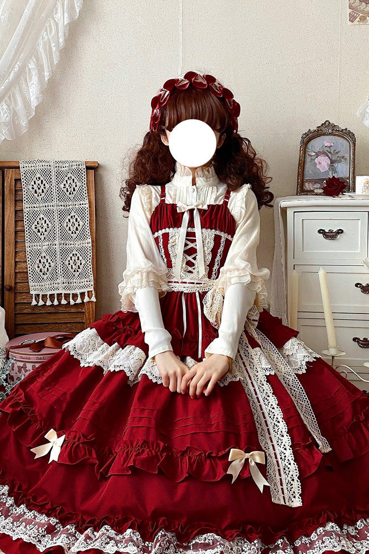 Lillian Ruffle Bow Lace Sweet Lolita Jsk Dress 4 Colors