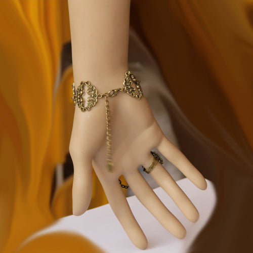 Antique Floral Pearl Gothic Band Bracelet