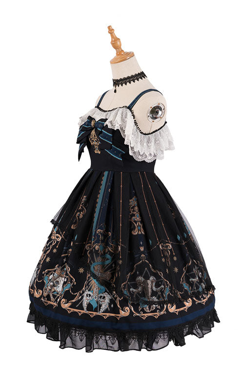 Gothic Lace Ruffle Square Collar Lolita JSK Dress
