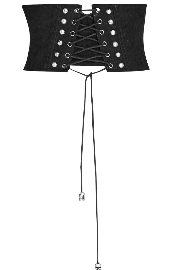 Black Nailhead Clasp Girdle Steampunk for Women