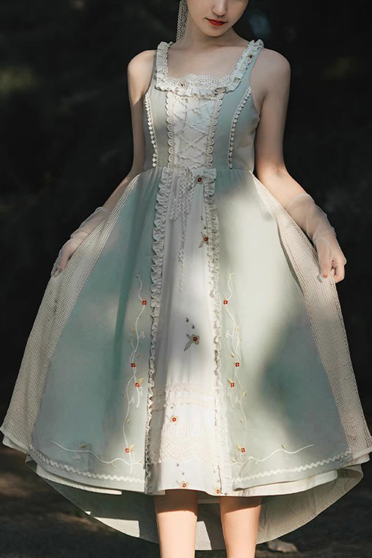 Classic Lolita JSK Dress with Pastoral Lace Floral