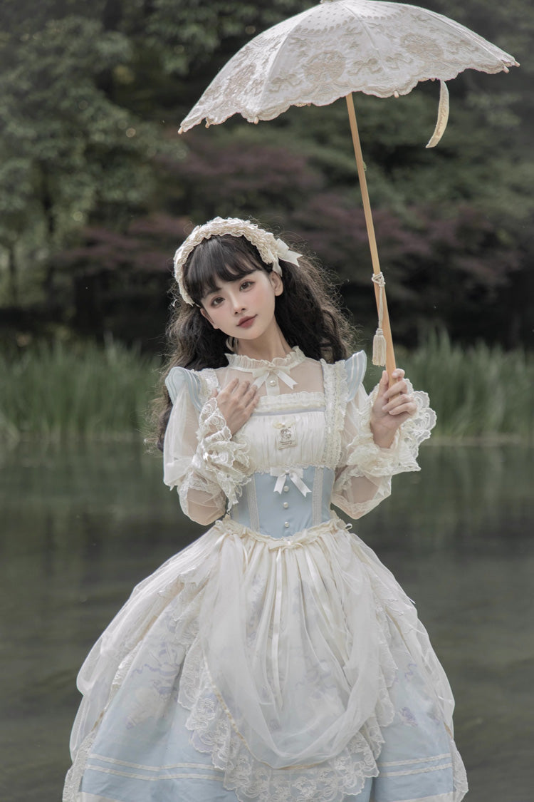 Dream Doll Sweet Lolita Ballet Rabbit Print Jsk Dress 2 Colors