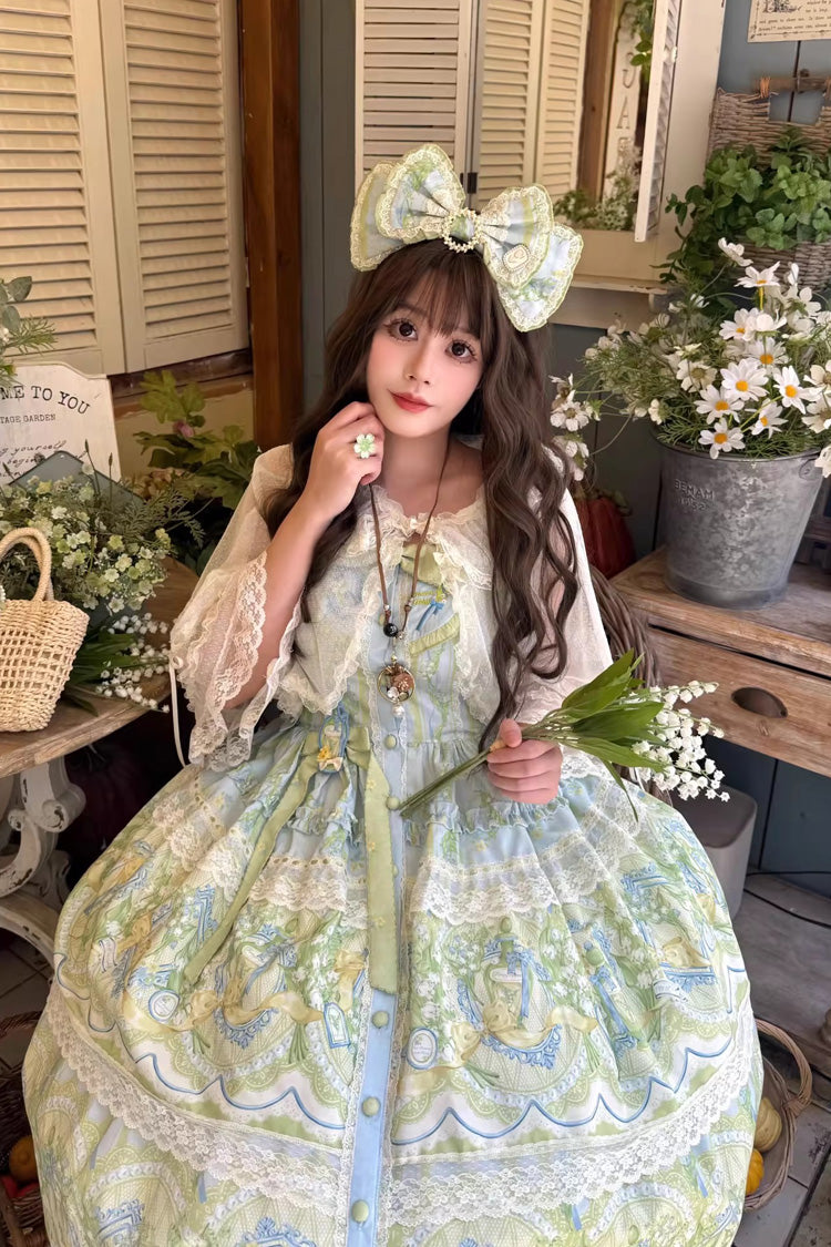 Lily of the Valley Pearl Candy Tea Doll Collar Sleeveless Plus Size JSK