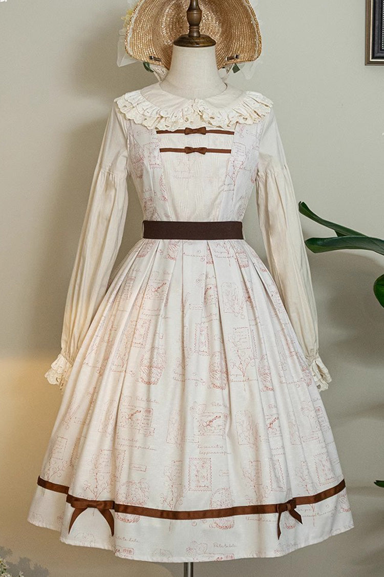 Watercolor Print JSK Dress with Sweet Elegance - Forest