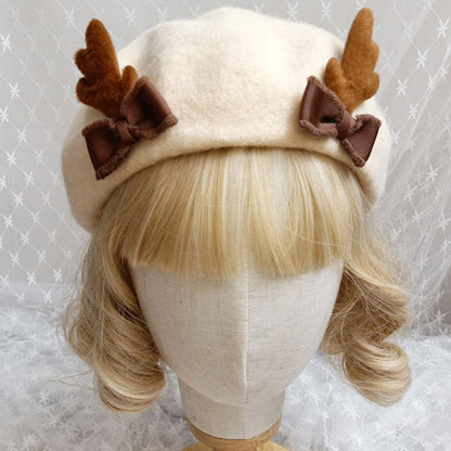 Vintage Deer Ears Lolita Beret Warm