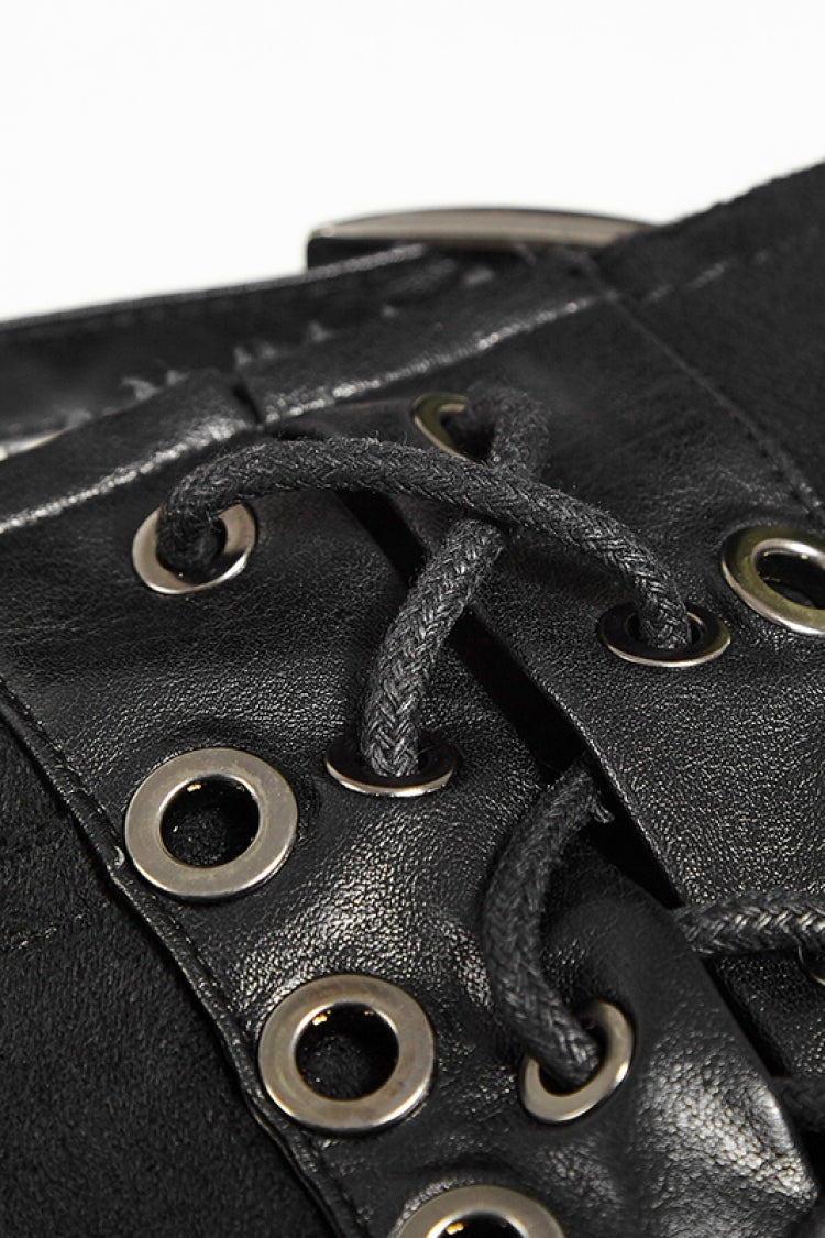 Men's Steampunk Skirt with Lace-Up Front and Metal Buckles