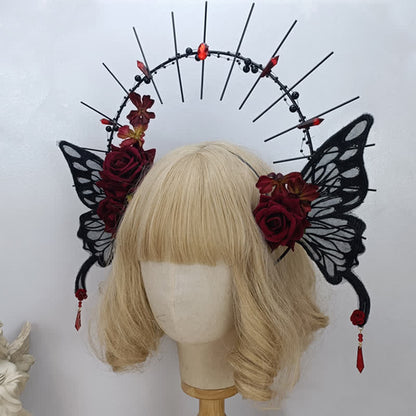 Punk Virgin Halo Rose Moth Butterfly Hair Accessory