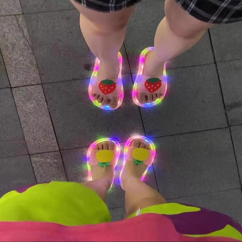 Summer Kawaii Strawberry Glowing Slippers MK Kawaii Store