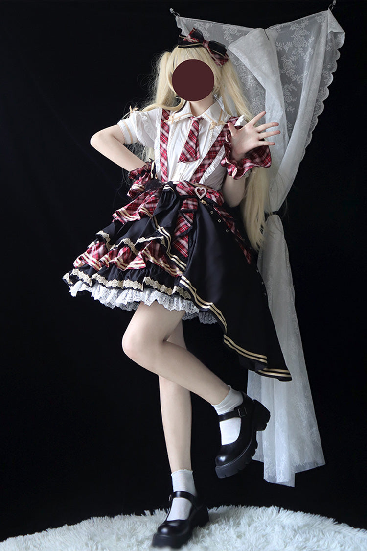 Printed Ruffled Bow Sweet Skirt Ensemble - 3 Colors
