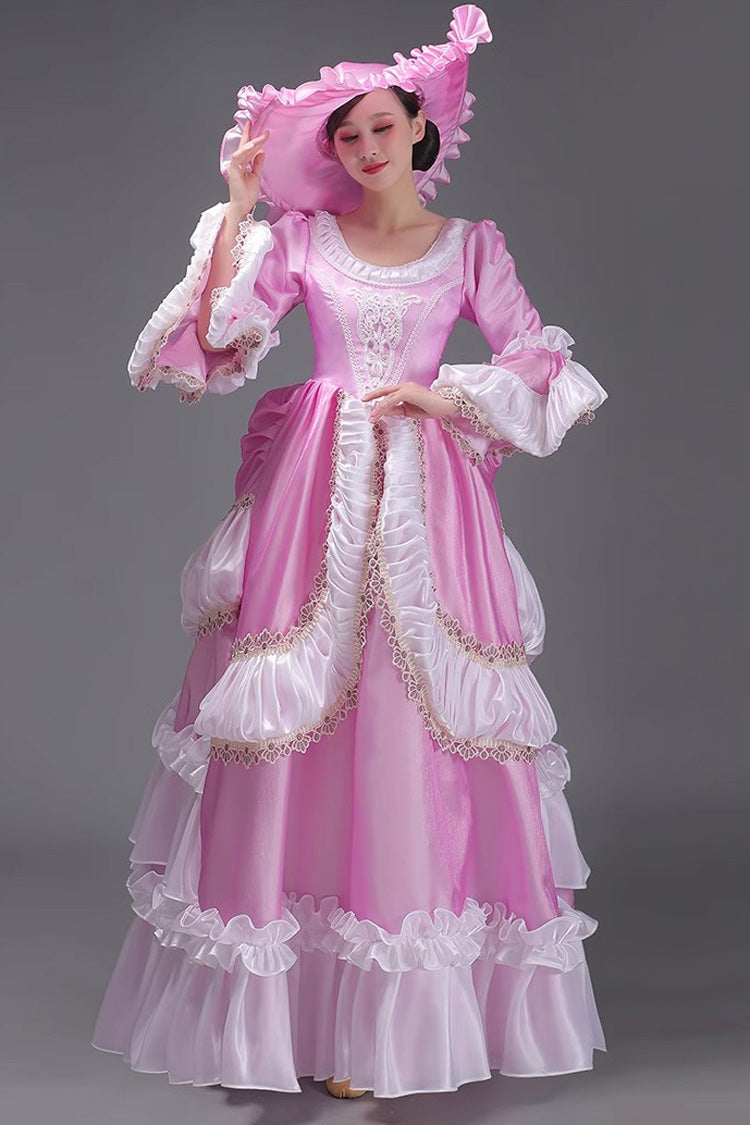 Multi-Layer Victorian Gown with Ruffled Sleeves - Classic