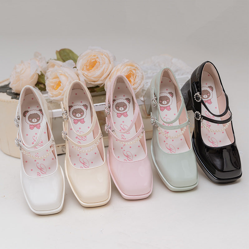 Kawaii Bow Knot Mary Janes Lolita High-heeled Shoes