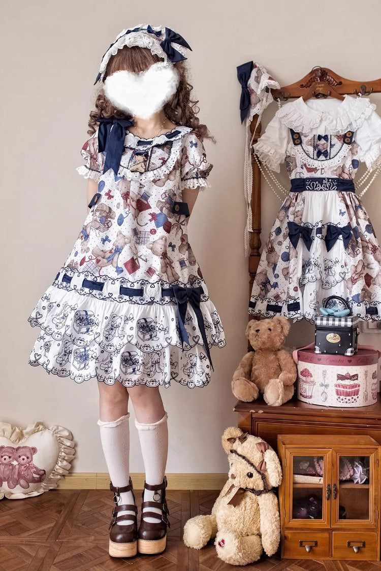 Double-Layered Sweet Lolita Dress with Round Collar