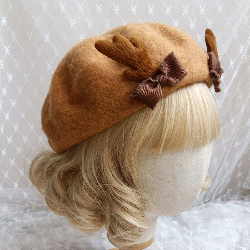 Vintage Deer Ears Lolita Beret Warm