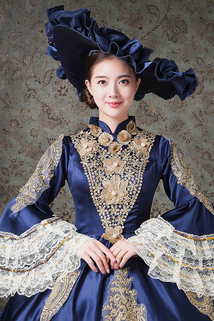 Half Flared Sleeve High-Waisted Hollow Embroidery Victorian Dress