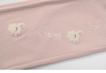 Pink Plush Bunnies Straight-leg Cut Pants