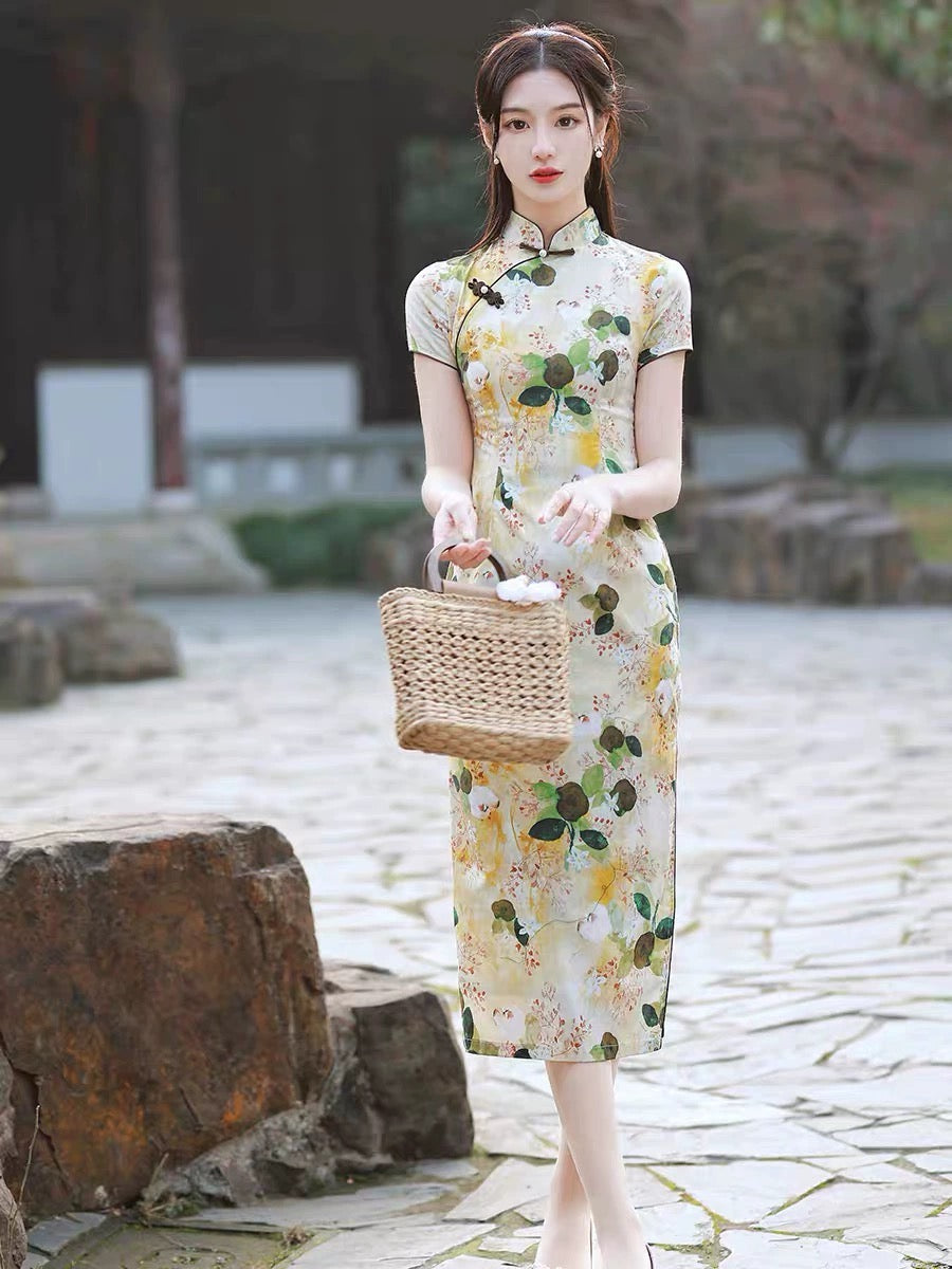 Classic Floral Cheongsam Set